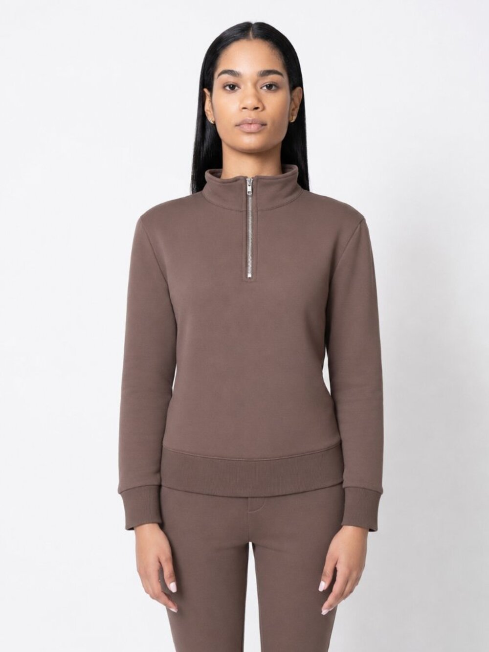 Half Zip Sweatshirt in Brown for Women